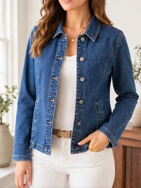French Dressing Denim Jacket Size 12 Classic Structured Jean Jacket Made Canada